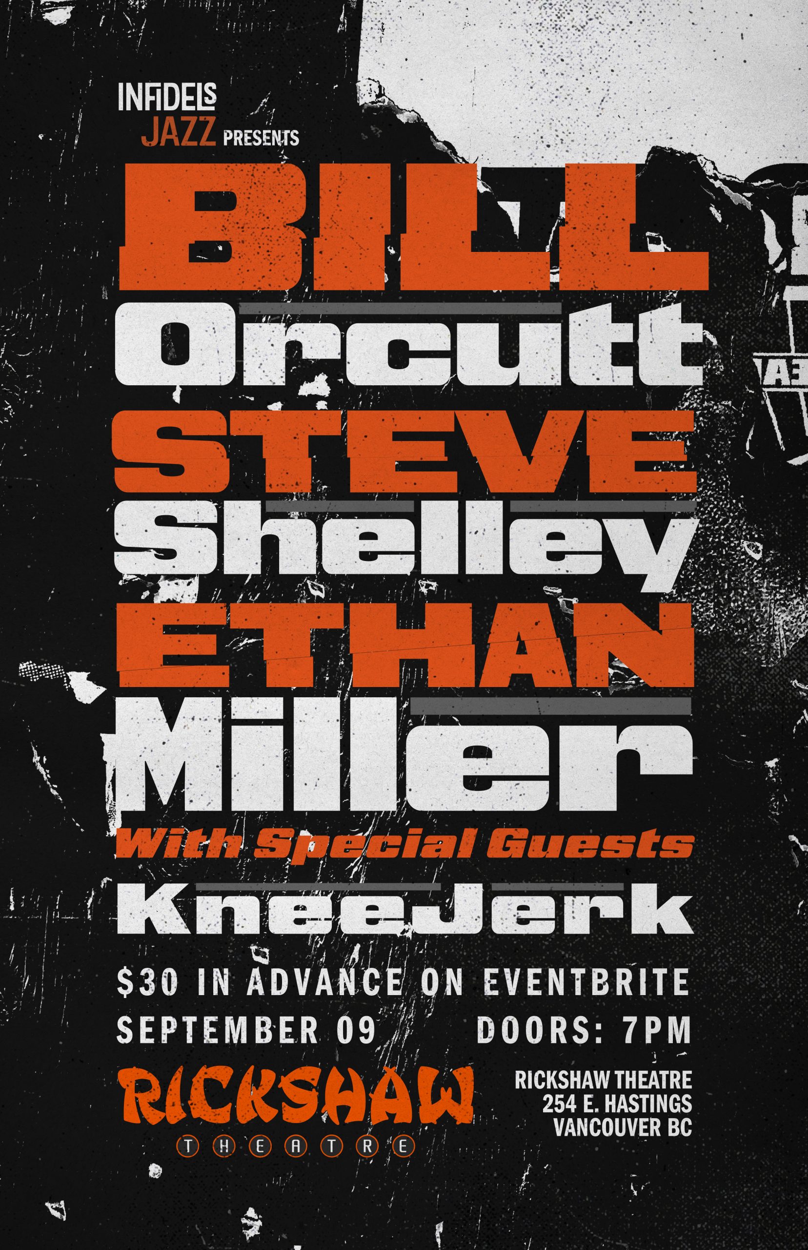 Bill Orcutt, Steve Shelley, & Ethan Miller + KneeJerk at Kingsway Club