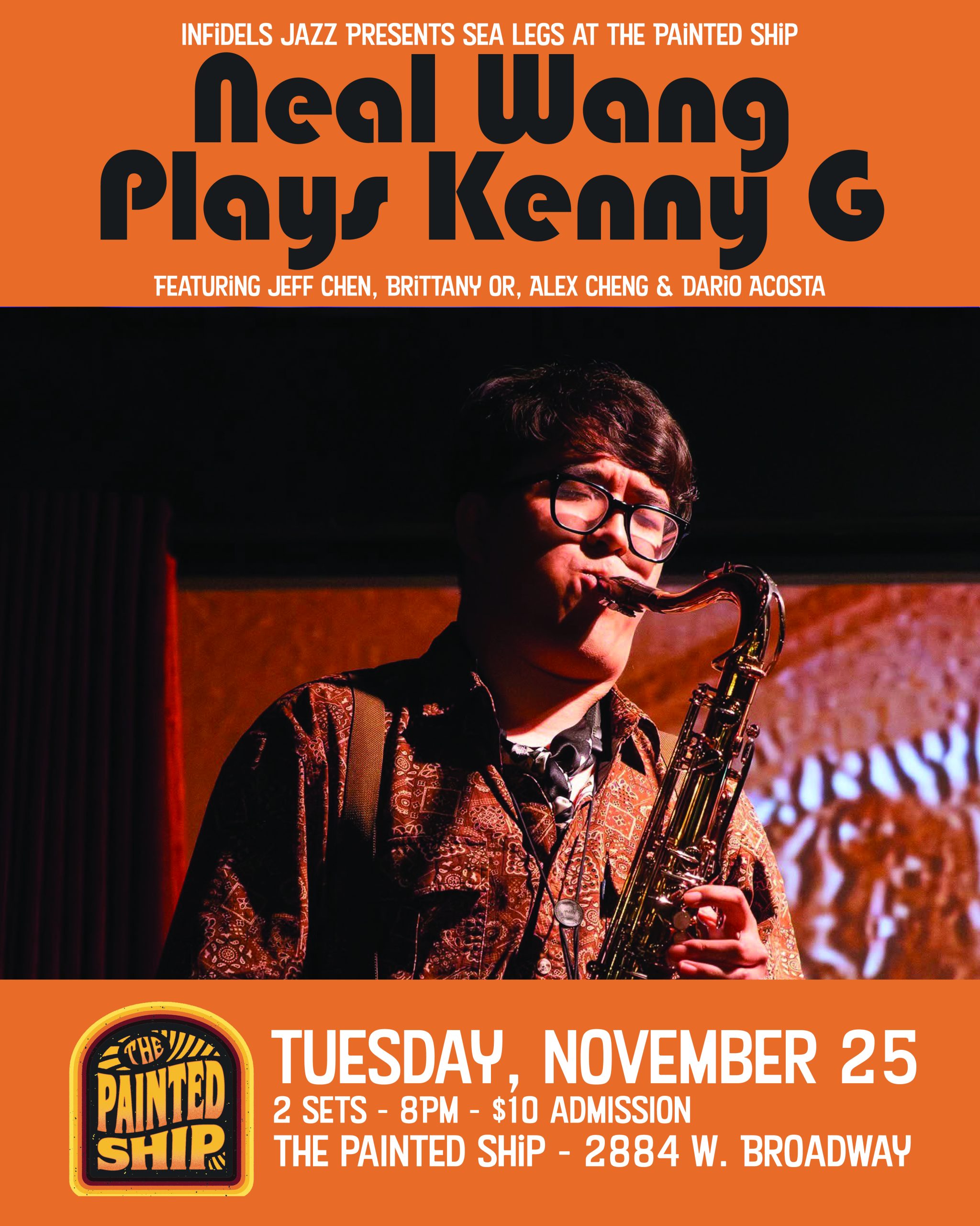 Neal Wang plays Kenny G at the Painted Ship